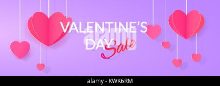 Valentinstag jährliche Verkauf banner helles Design Stock Vektor