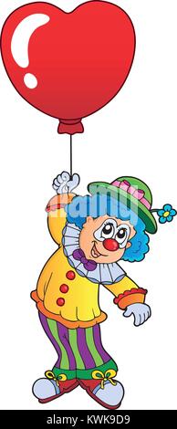 Clown mit Ballon in Herzform Thema 1-eps 10 Vector Illustration. Stock Vektor