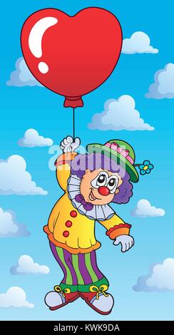 Clown mit Ballon in Herzform Thema 2 - Eps 10 Vector Illustration. Stock Vektor