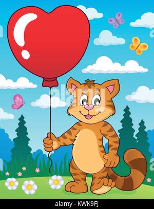 Valentine cat Thema Bild 3 - Eps 10 Vector Illustration. Stock Vektor