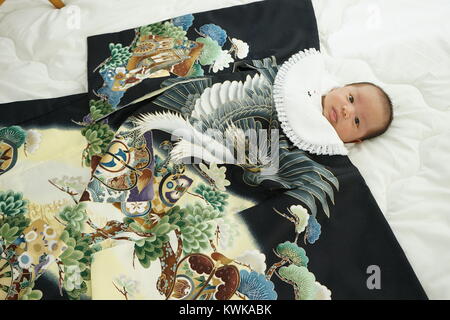 Miyamairi ist die traditionelle Feier für Baby in Japan Stockfoto