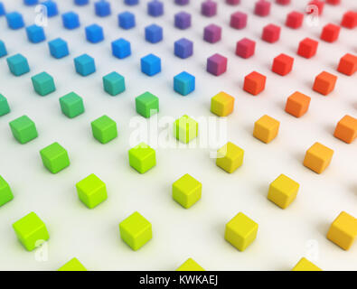 Multi Color 3D Würfel abstrakt Design Hintergrund Stockfoto