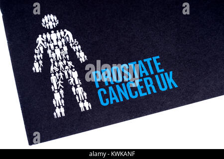 LONDON, Großbritannien - 18. Dezember 2017: eine Nahaufnahme der Prostatakrebs UK Charity Logo auf ein Informationsheft, am 18. Dezember 2017. Stockfoto