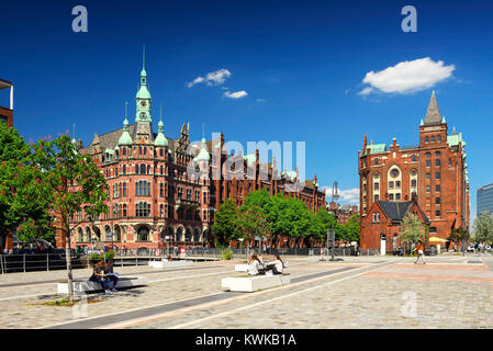 Das Gedächtnis der Stadt in Hamburg, Deutschland, Europa, die Speicherstadt in Hamburg, Deutschland, Europa Stockfoto