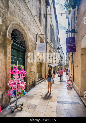 Frankreich, Hérault, Montpellier, Rue de l'Ancien Courrier, engen Straße im historischen Zentrum der Stadt Stockfoto