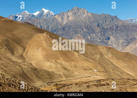 Mountain Trail, Trekking route Muktinath Lupra Stockfoto