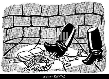 Josef Čapek’ Werk *Diktátorské boty* (Diktator's Boots) aus den 1920er Jahren bietet eine visuelle Kritik des Autoritarismus mit kühnen Bildern und einer Reflexion über Machtdynamik. Das Stück ist emblematisch für Čapek sozialen Kommentar in turbulenten Zeiten. Stockfoto