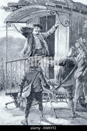 Eine Illustration aus „César Cascabel“, einem Roman von Jules Claretie, in dem eine Szene oder Figur von George Roux dargestellt wird. Stockfoto