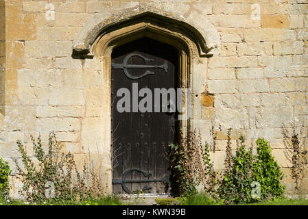 Das 12. Jahrhundert Priester Tür, St. Laurentius Kirche, Abingdon, Gloucestershire, England, Grossbritannien, Europa Stockfoto