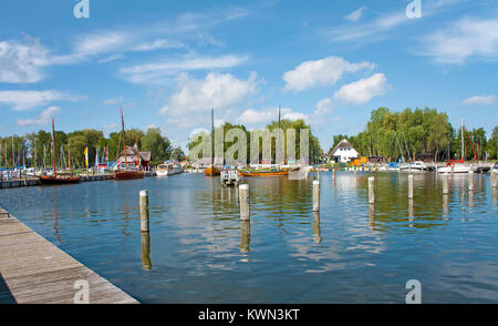 Zeesenboot, traditionelle Segelboote im Hafen, Saaler Bodden, Dierhagen, Fishland, Mecklenburg-Vorpommern, Ostsee, Deutschland, Europa Stockfoto