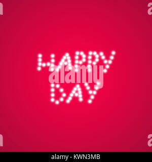 Die Lampen happy valentines Tag auf einem rosa Hintergrund. Valentines Tag Karte. Herz mit Beschriftung ich liebe Dich. Vector Illustration Stock Vektor