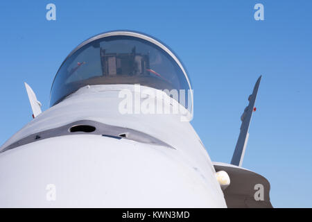 F/A-18C auf Anzeige an der 2017 NAS Jacksonville Airshow. Stockfoto