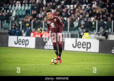 Alejandro Berenguer (Torino FC) während der Tim Cup Fußballspiel FC Juventus Turin FC vs. Juventus Turin gewann 3-0 in Turin, Italien, Allianz Stadion, 3. Januar 2017. (Foto von Alberto Gandolfo/Pacific Press) Stockfoto