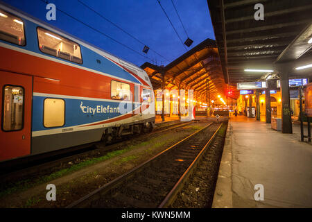 Prag Masaryk Bahnhof, Bahnhof, Tschechische Republik Europa Stockfoto