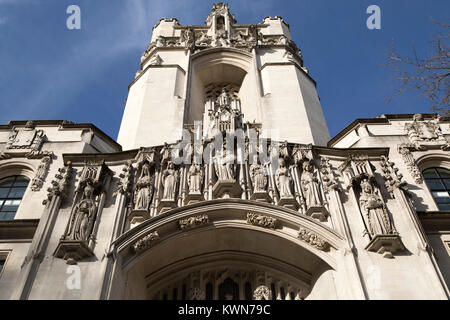 Der Oberste Gerichtshof der Vereinigten Königreich in London, England. Das Gericht ist an der Middlesex Guildhall am Parliament Square. Stockfoto