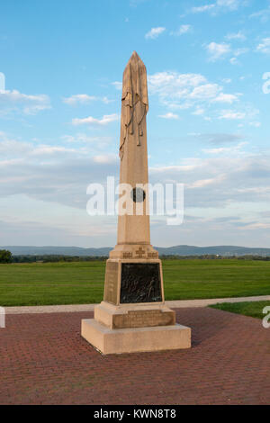 20 New York Volunteer Infantry Denkmal, Antietam National Battlefield, Maryland, USA. Stockfoto