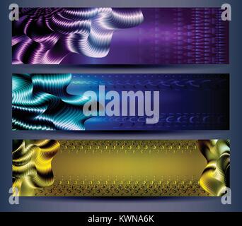 Einstellen der horizontalen Werbebanner, Hintergründe. Schwarz Vorlagen Stock Vektor