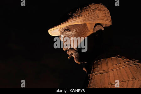 Die Fiddlers Green Skulptur, die Kosten und die Rautetaste; 75.000, auf der North Shields Fisch Quay. Stockfoto