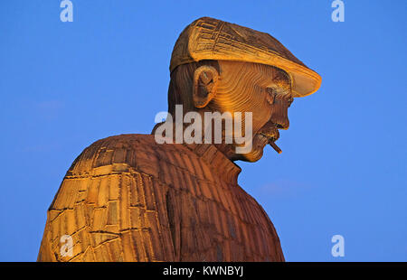 Die Fiddlers Green Skulptur, die Kosten und die Rautetaste; 75.000, auf der North Shields Fisch Quay. Stockfoto