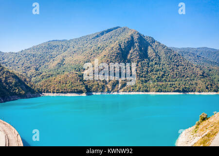 Inguri Reservoir in der oberen Region Swanetien, Georgien Stockfoto