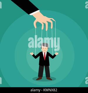 Puppeted Präsident in flachen Vektor cartoon Design Stock Vektor