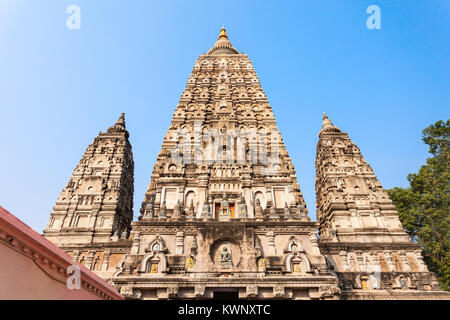 Mahabodhi Tempel Komplex in Gaya Bezirk im Bundesstaat Bihar, Indien Stockfoto