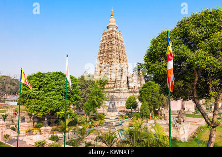 Mahabodhi Tempel Komplex in Gaya Bezirk im Bundesstaat Bihar, Indien Stockfoto