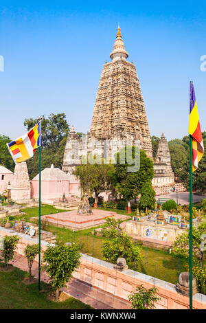 Mahabodhi Tempel Komplex in Gaya Bezirk im Bundesstaat Bihar, Indien Stockfoto