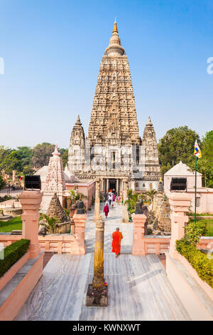 Bodh Gaya ist eine religiöse Stätte und Wallfahrtsort mit dem Mahabodhi Tempel Komplex in Gaya Bezirk im Bundesstaat Bihar, Indien verbunden ist Stockfoto