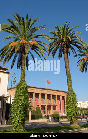 Das Parlamentsgebäude. Avenue Mohammed V. Ville Nouvelle. Rabat. Marokko, Nordafrika Stockfoto