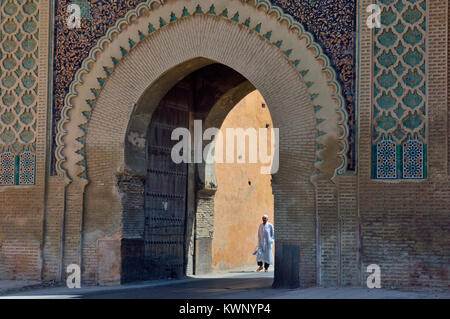 Bab El Haus Tor, Meknes, Marokko, Nordafrika Stockfoto