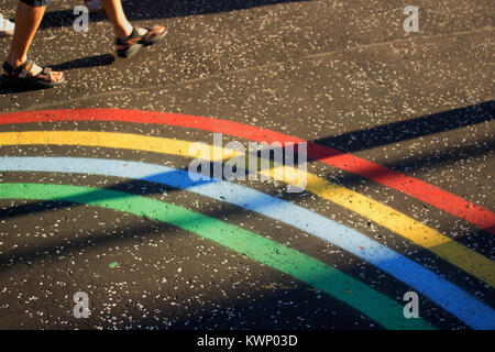 XX Commonwealth Games Branding auf den Asphalt gemalt, 24. Juli 2014, West George Street, Glasgow, Schottland Stockfoto