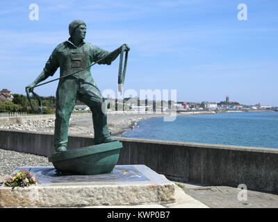 Fischer Statue Denkmal, Newlyn, Cornwall, England, Großbritannien Stockfoto