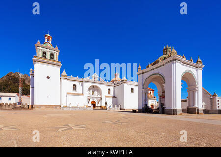 Basilika Unserer Lieben Frau von Copacabana Kirche in Copacabana, Bolivien Stockfoto