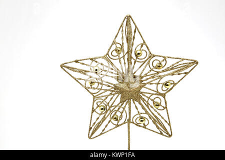 Gold Star Christmas Tree Topper Stockfoto