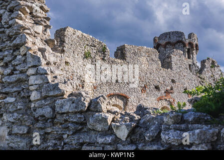 Ogrodzieniec Schloss in Podzamcze Dorf, Teil der Adler schloss System in der Woiwodschaft Schlesien im südlichen Polen Stockfoto