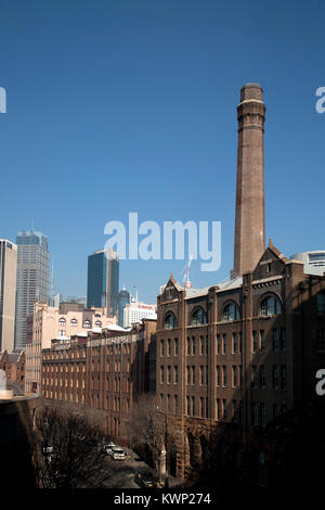 Metcalfe bond Stores und Schornstein hickson Road the rocks Sydney New South Wales, Australien Stockfoto