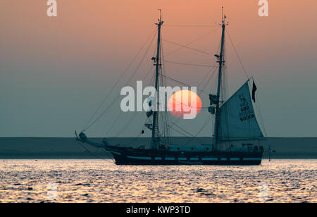 Sail Training ship TS Royalistischen in Portland Harbour, Dorset, Großbritannien Stockfoto