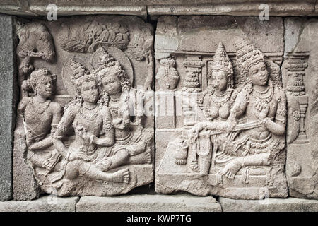 Entlastung der Prambanan Tempel, Central Java in Indonesien Stockfoto