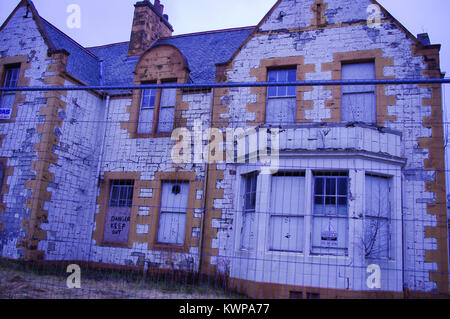 Bangour, Schottland, 09. März 2013. Das verlassene Dorf Bangour verwendet einen Krieg Krankenhaus zu sein und Psychiatrie. Als Standort für den Film, T Stockfoto