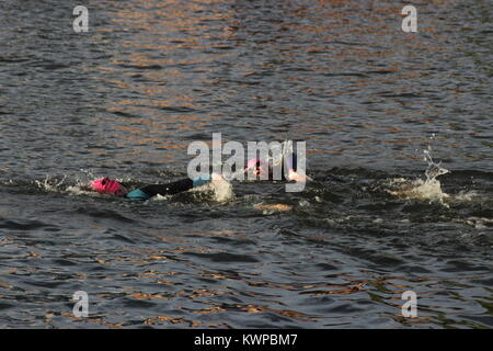 Ein Rennen für Nächstenliebe der jährlichen Club Pub Schwimmen - Henley auf Themse, Großbritannien Stockfoto