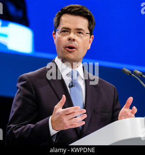 James Brokenshire Adressen dem Parteitag der Konservativen in Manchester Central, Manchester, UK - Sonntag Oktober 1, 2017. Die Rt Hon James Brokenshire MP, Staatssekretär für Nordirland Stockfoto