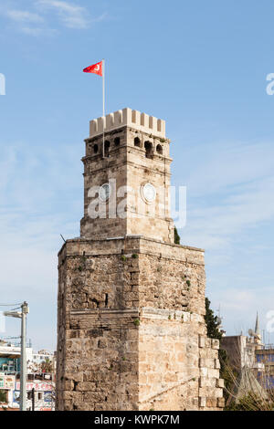 Der Uhrturm in Antalya im Süden der Türkei. Stockfoto