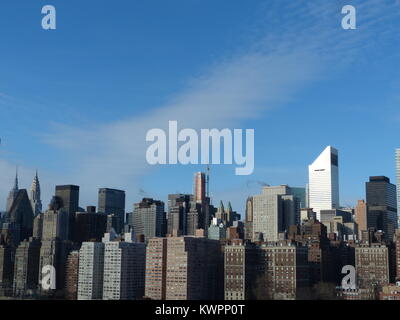 New York City, das Chrysler Building und das Empire State Building mit Citicorp Building und Pan Am Building aus gesehen Ed Koch Queensborough Bridge Stockfoto