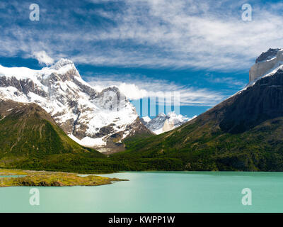 Ansicht des Valle Frances und Torres del Paine Nationalpark, Chile. Stockfoto