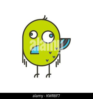 Funny crazy bird Vector Illustration. Stock Vektor