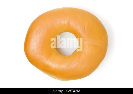 Donut isoliert auf einem weißen Hintergrund - Ansicht von oben Stockfoto