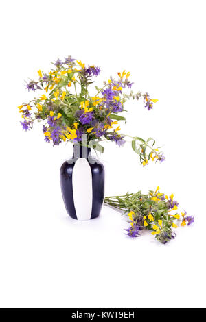 Blumenstrauß Ivan-da-Marya, in eine Vase auf weißem Hintergrund Stockfoto