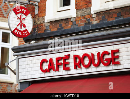 Café Rouge Store anmelden in Wimbledon Village, London, England Stockfoto