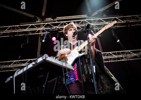 Die spanische Psychedelic pop band Ocellot führt ein Live Konzert in der spanischen Musik Festival Primavera Sound 2015 in Barcelona. Spanien, 29/05 2015. Stockfoto